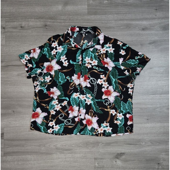 Coofandy Other - Coofandy Mens Short Sleeve Button Up Hawaiian Shirt Size 3XL Black